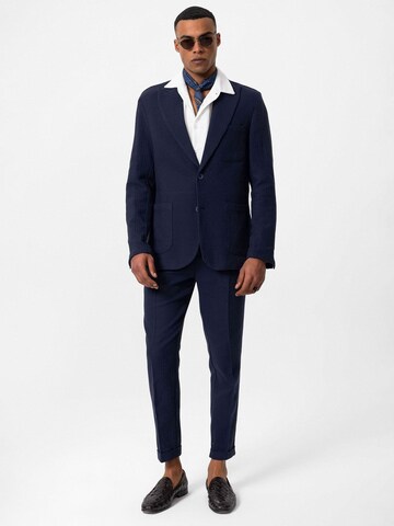 Regular Pantalon à plis Antioch en bleu