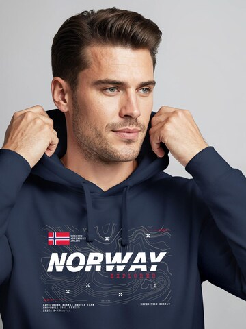 Neverless Sweatshirt 'Norway Explorer'‌‌‌‌‌‌‌‌ in Blau
