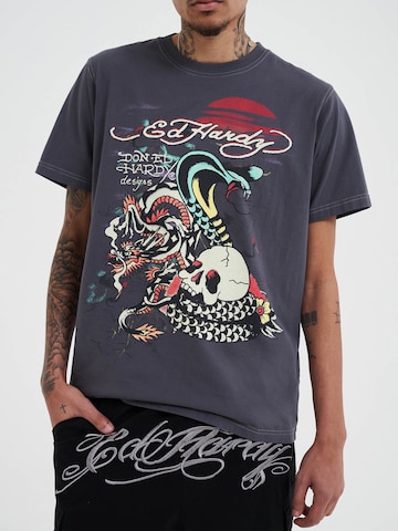 Ed Hardy T-Shirt in Grau