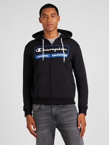 Champion Authentic Athletic Apparel Кофта на молнии в Черный: спереди