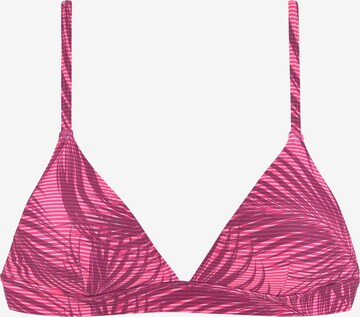 LASCANA ACTIVE Triangle Athletic Bikini Top in Pink: front