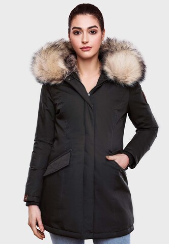NAVAHOO Wintermantel 'Cristal' in Schwarz: Vorderseite