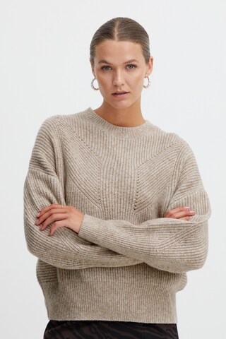 ICHI Sweater in Beige: front