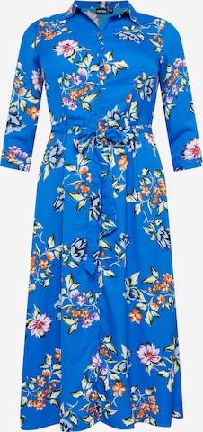 PIECES Curve Shirt Dress 'ADNANA' in Blue: front