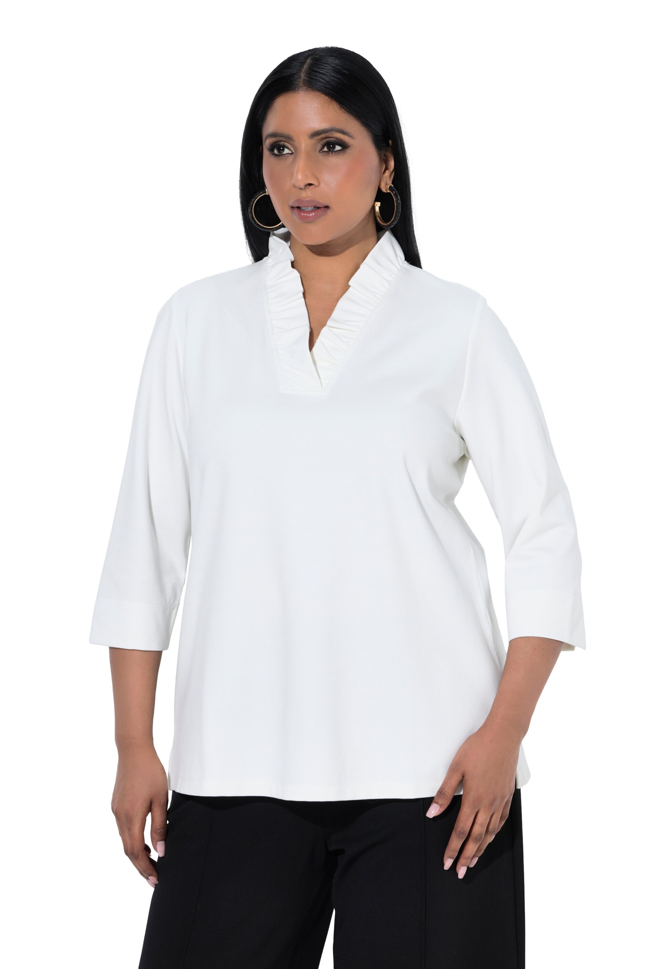 Ulla Popken Shirt in Wit: voorkant