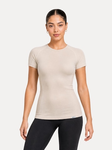 T-shirt ' Lyana ' Smilodox en beige : devant