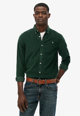 Superdry Regular fit Overhemd in Groen: voorkant