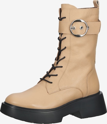 Wonders Lace-Up Ankle Boots in Beige: front