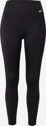 NIKE Skinny Sportbroek in Zwart: voorkant