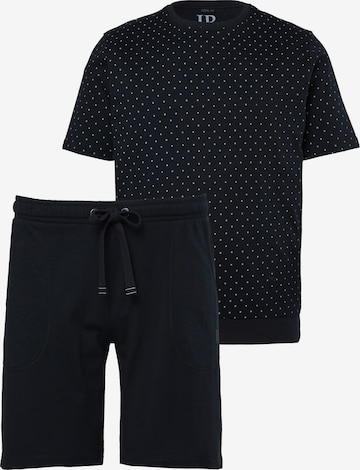 JP1880 Pyjama in Schwarz: Vorderseite