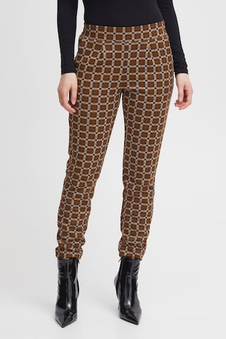 b.young Regular Pleat-Front Pants 'Rowan' in Brown: front