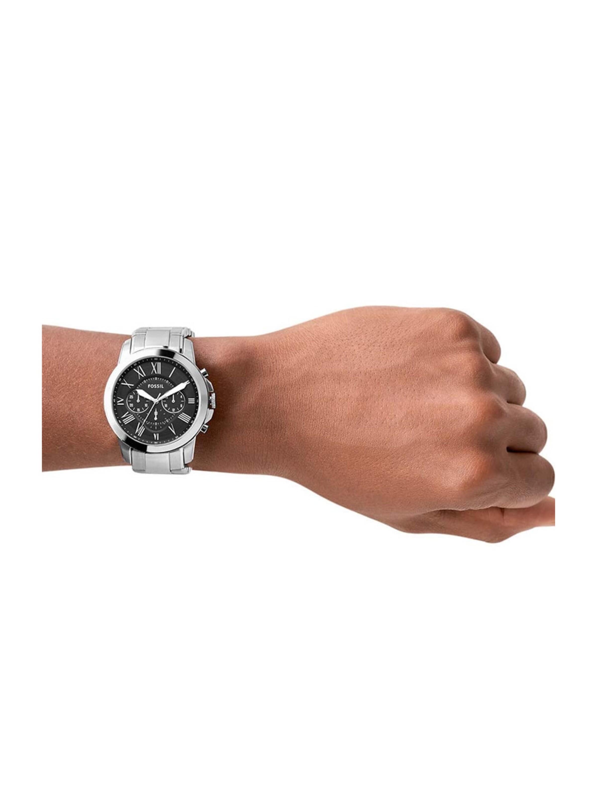 Montre à affichage analogique 'Montre homme Fossil Grant chronographe FS4736 multifonction en acier' FOSSIL en gris