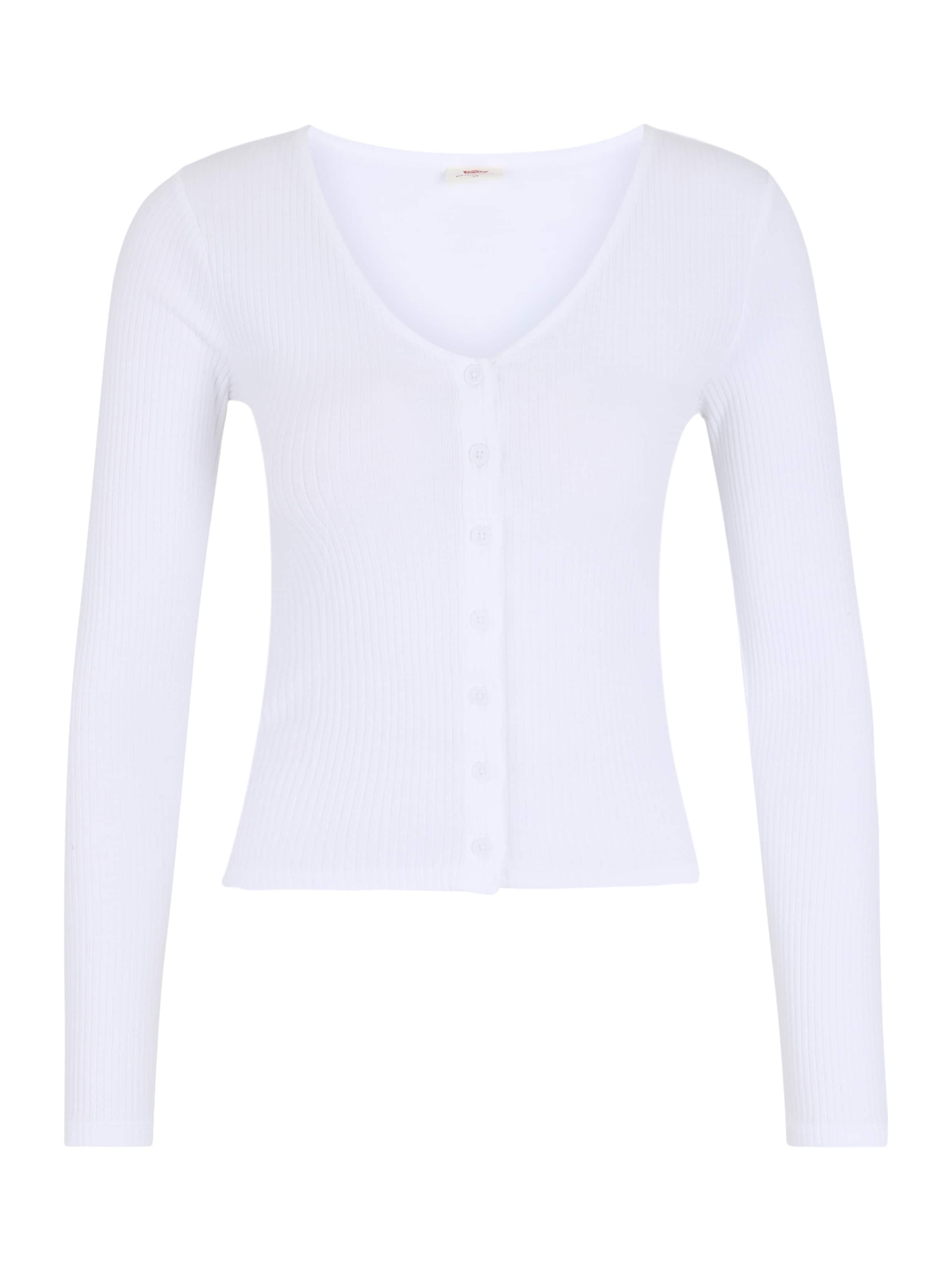 LEVI'S ® Neuletakki 'Muse Long-Sleeve Tee' värissä valkoinen: etupuoli