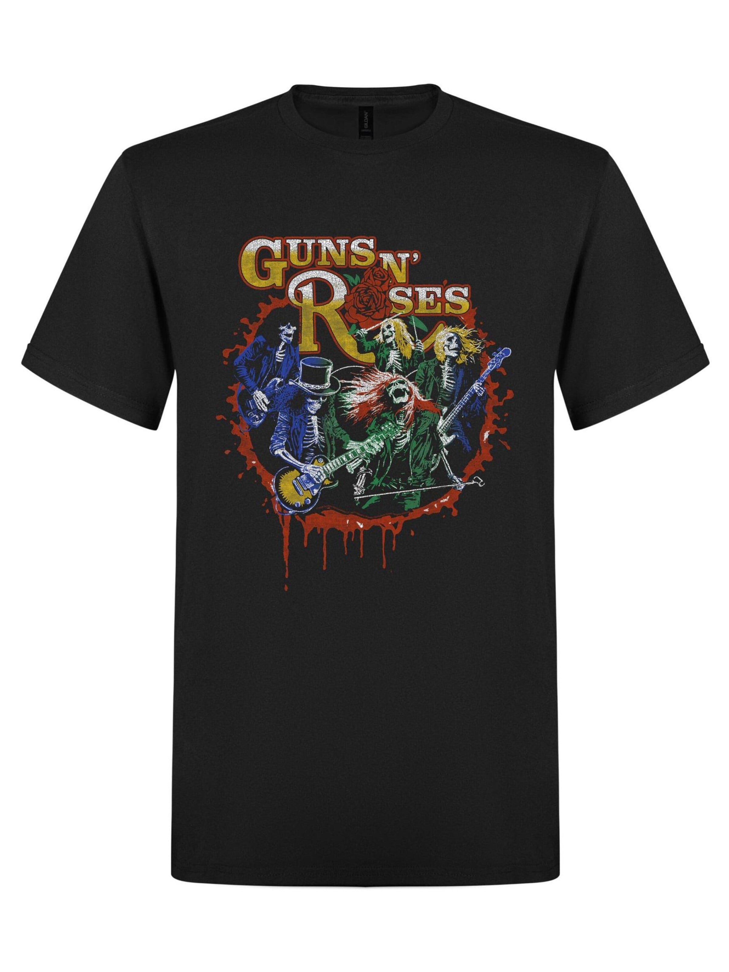 GUNS N' ROSES Shirt 'Guns N´Roses Skeletons' in Black: front