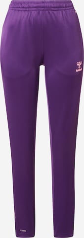 Coupe slim Pantalon de sport Hummel en violet : devant