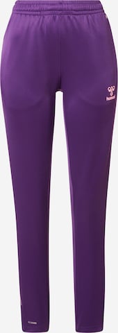 Hummel Slimfit Sportbroek in Lila: voorkant