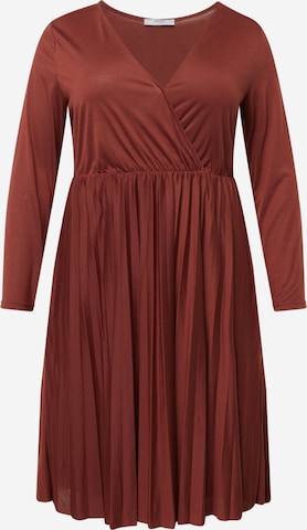 Robe 'Cleo Dress' ABOUT YOU Curvy en marron : devant