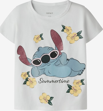 NAME IT Shirt 'NMFANN STITCH' in Wit: voorkant