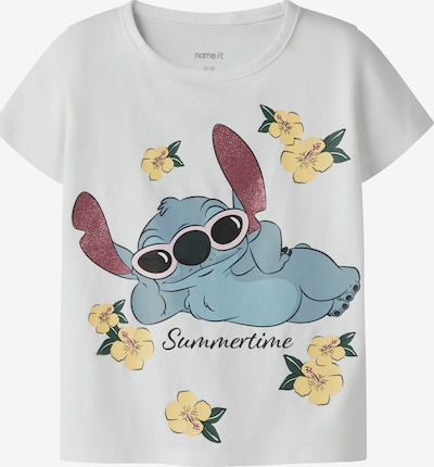 92 dydžio Marškinėliai 'NMFANN STITCH' iš NAME IT, spalva – opalo / geltona / tamsiai žalia / balta, Prekių apžvalga