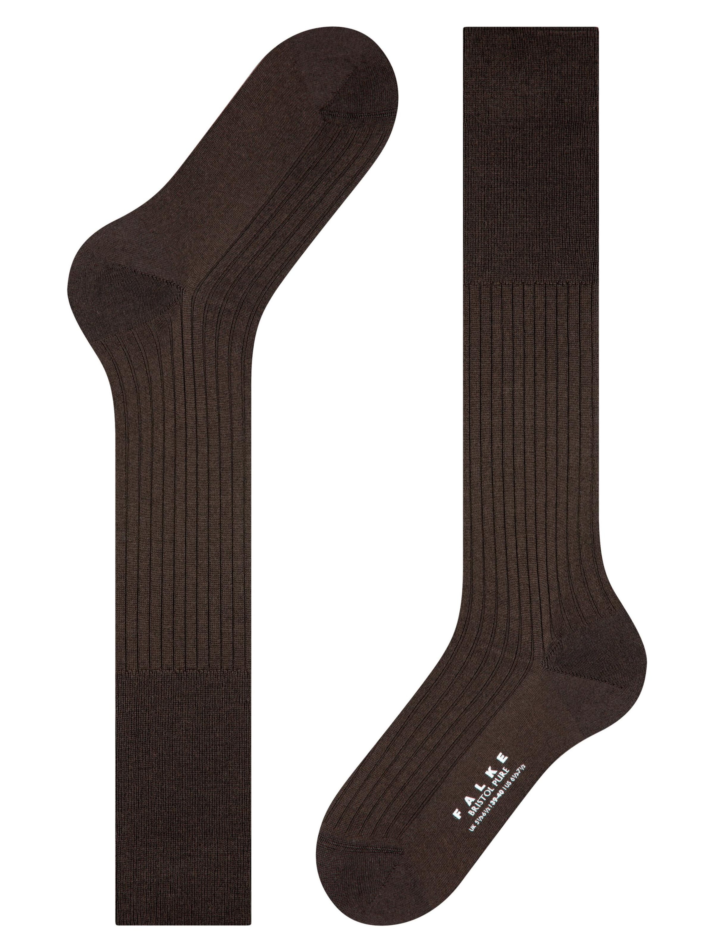 FALKE Knee High Socks 'Bristol Pure' in Brown
