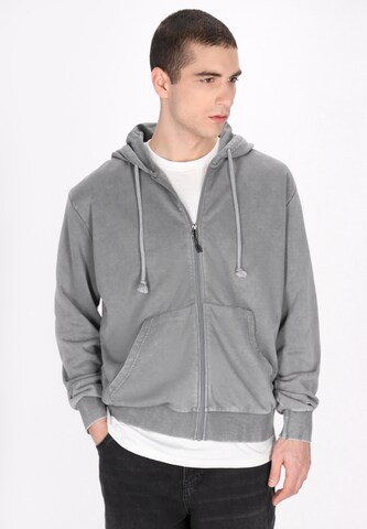 TUFFSKULL - Casaco em moletão 'Back To School' em cinzento: frente