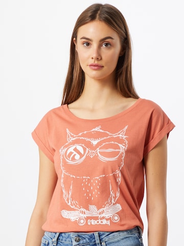 Iriedaily T-Shirt 'Skateowl' in Rot: predná strana