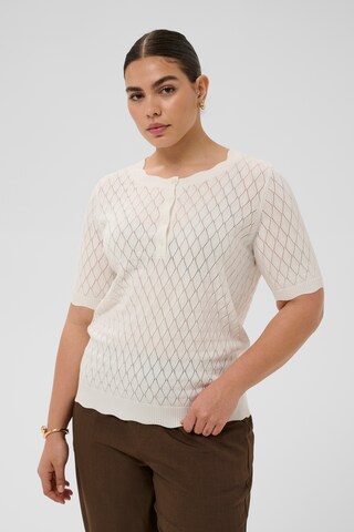 KAFFE CURVE Sweater 'KCbirthe' in White: front