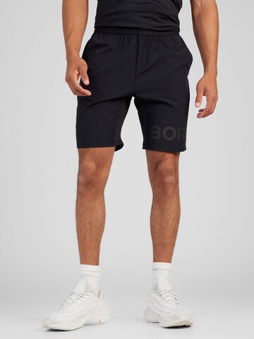 BJÖRN BORG Regular Sports trousers in Black: front