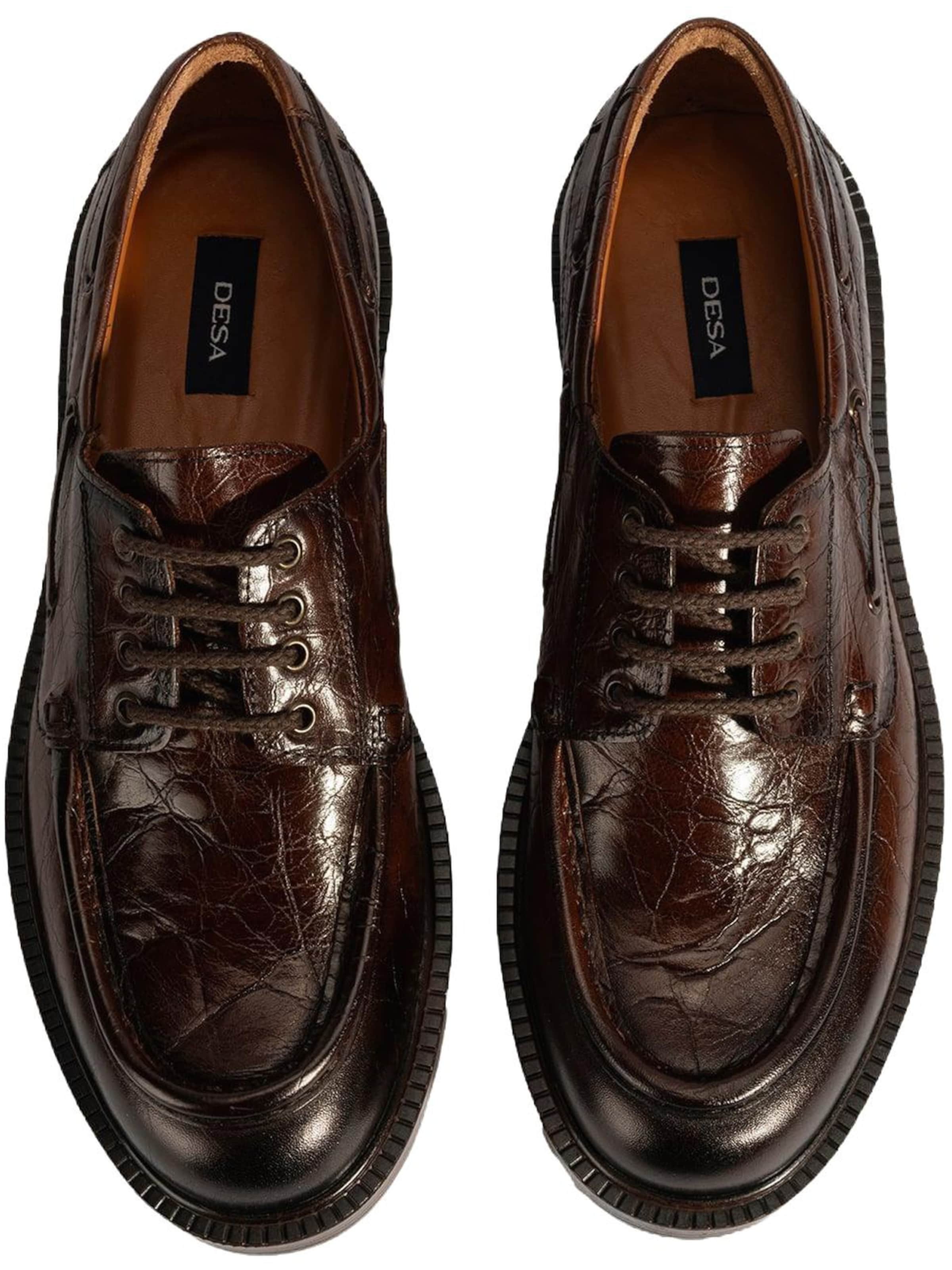 Chaussure basse 'Schnürschuhe' Desa en marron