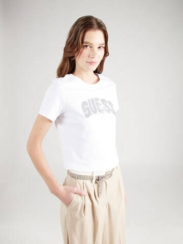 T-shirt GUESS en blanc : devant