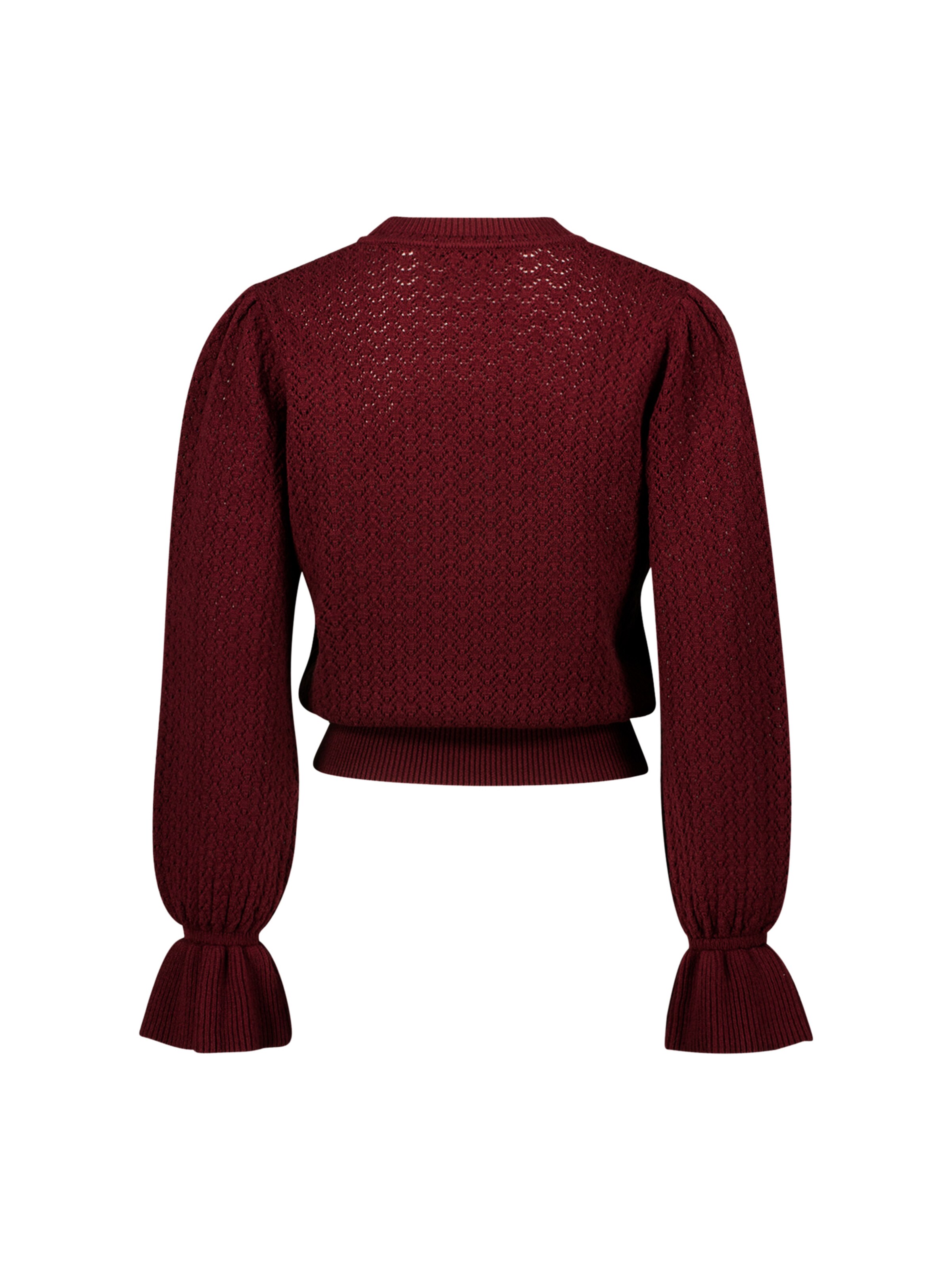 zero Pullover mit Volant-Ärmeln in Rot