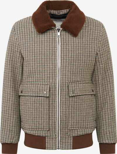 ESPRIT Jacke 'HOUNDSTOOTH' in beige / karamell / dunkelbraun / dunkelgrau, Produktansicht