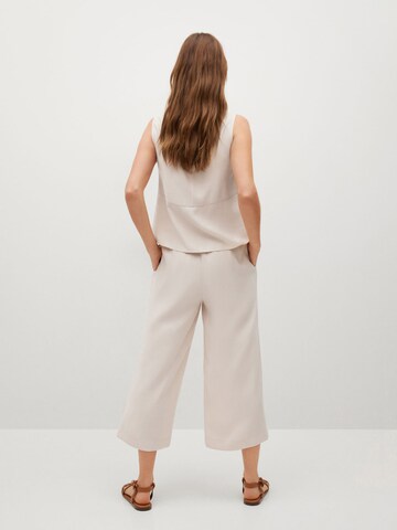 MANGO Wide leg Veckad byxa 'BYE' i beige