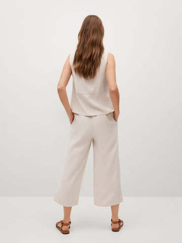 MANGO Wide Leg Laskoshousut 'BYE' värissä beige