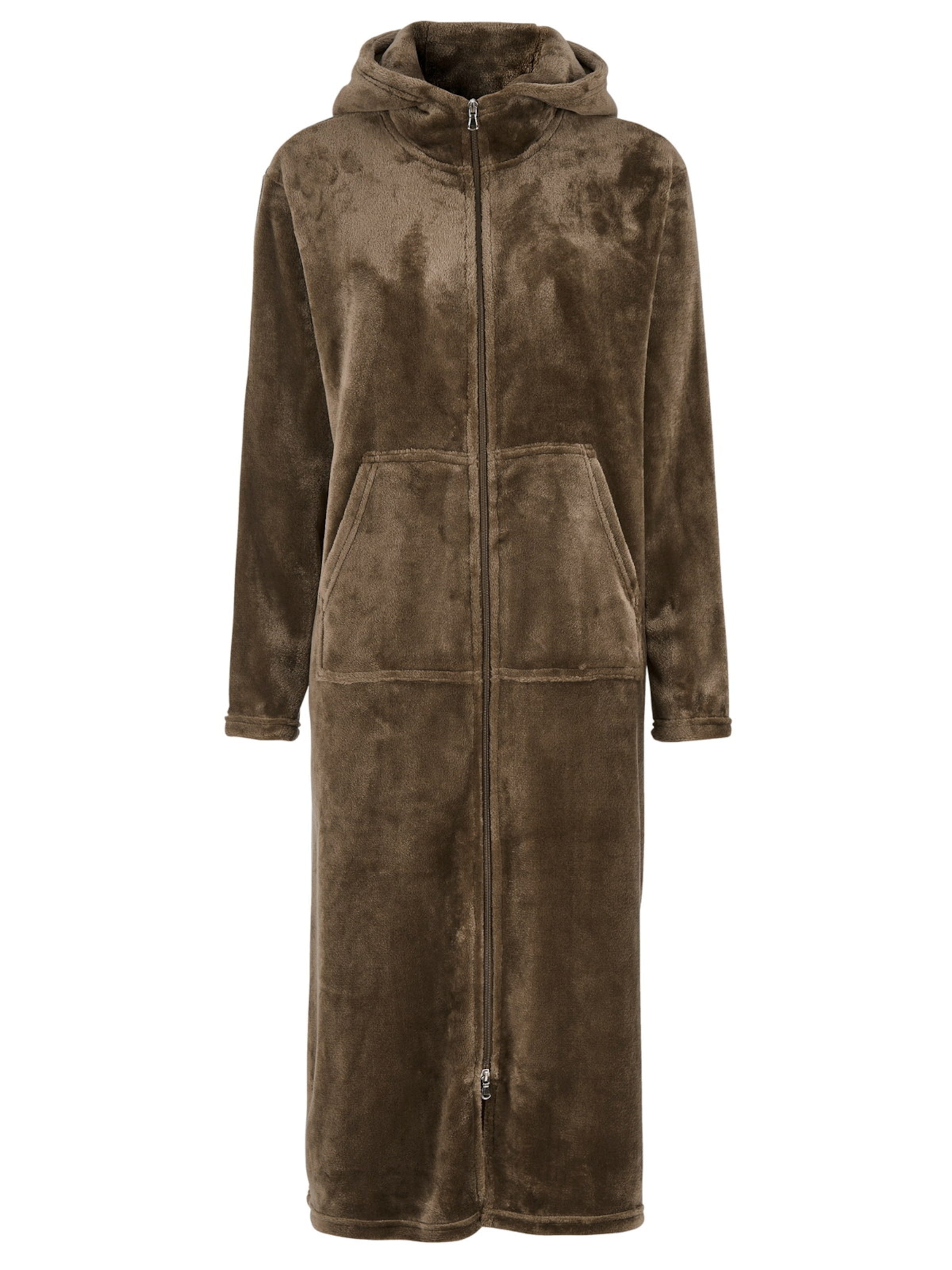 Cellbes of Sweden Badjas lang  in Bruin: voorkant