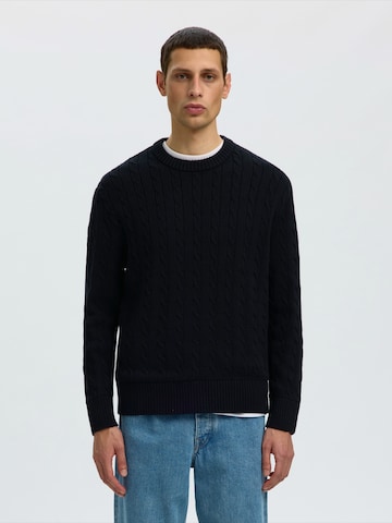 SELECTED - Jersey 'SLMBRAUN' en negro: frente