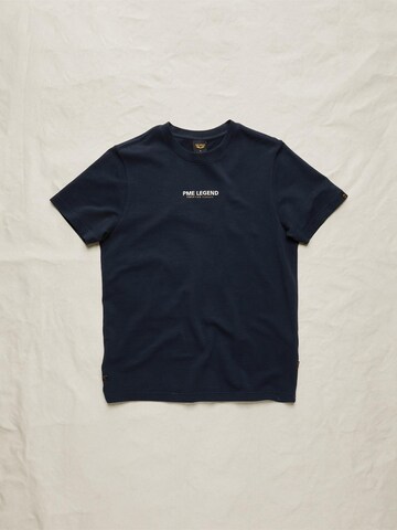 PME Legend T-shirt 'T-shirt with small artwork and waffle texture' i blå: framsida