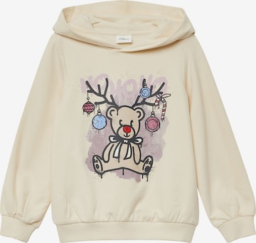 Sweat-shirt s.Oliver en beige : devant