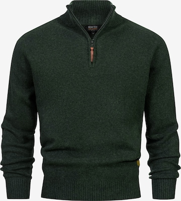 INDICODE JEANS Sweater 'INTrax' in Green: front