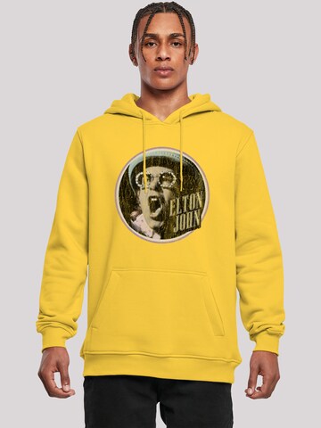 Sweat-shirt 'Elton John Vintage Circle' F4NT4STIC en jaune : devant
