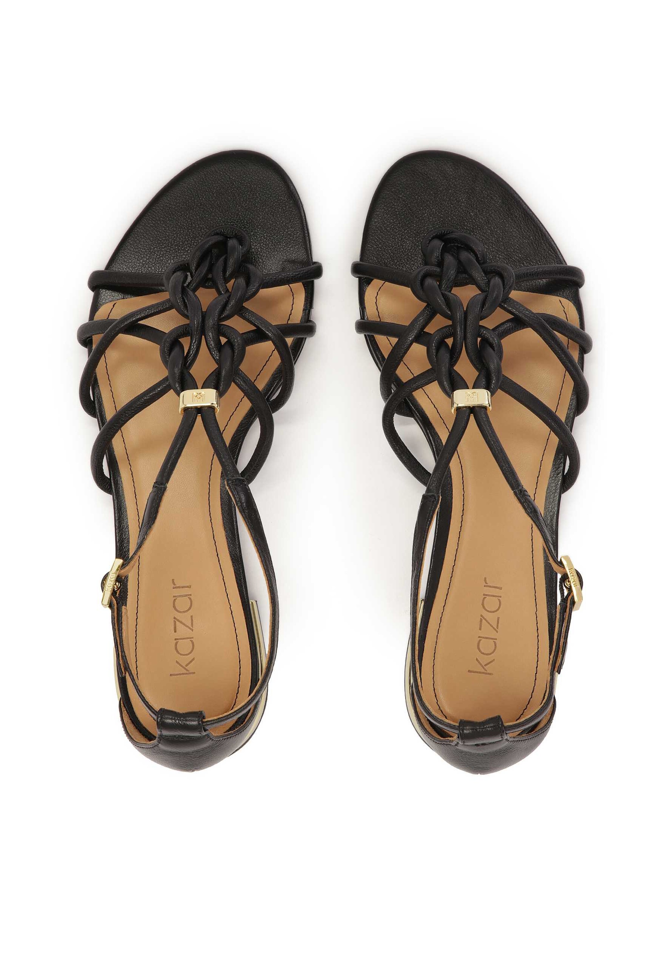 Sandale cu baretă de la Kazar pe negru