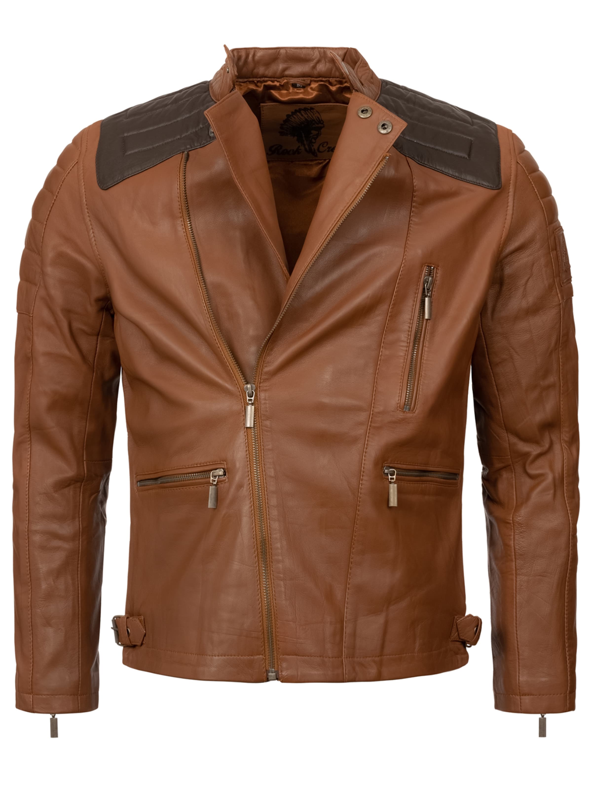 Rock Creek Lederjacke in Braun: Vorderseite