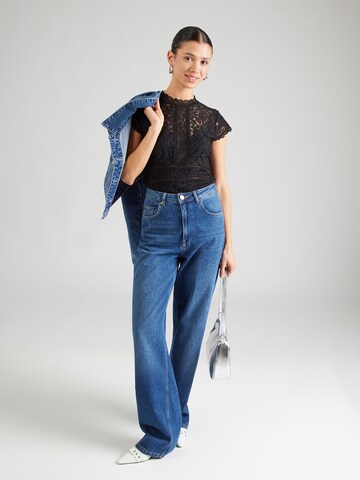 Morgan Shirt Bodysuit in Black