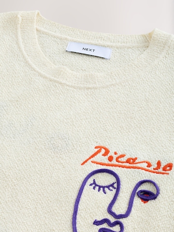 Next Pullover 'Picasso' in Weiß