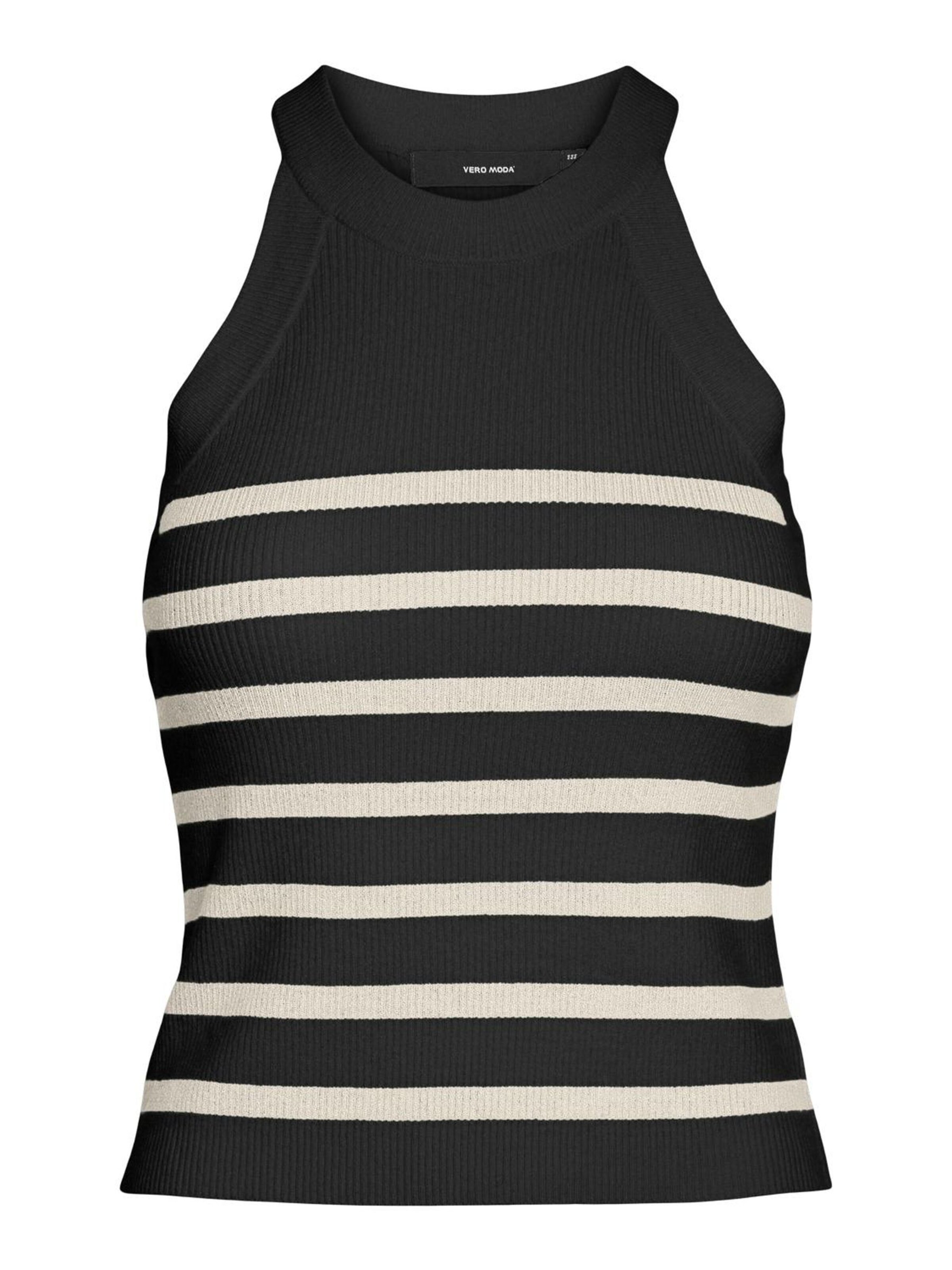 VERO MODA Gebreide top 'SABA' in Zwart: voorkant