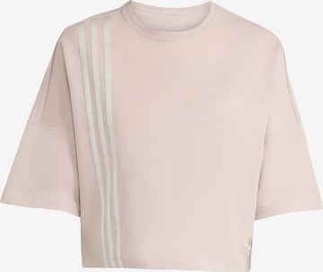 ADIDAS ORIGINALS - Camiseta 'Off Placed 3-Stripes' en marrón: frente