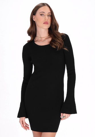 Robes en maille faina en noir : devant