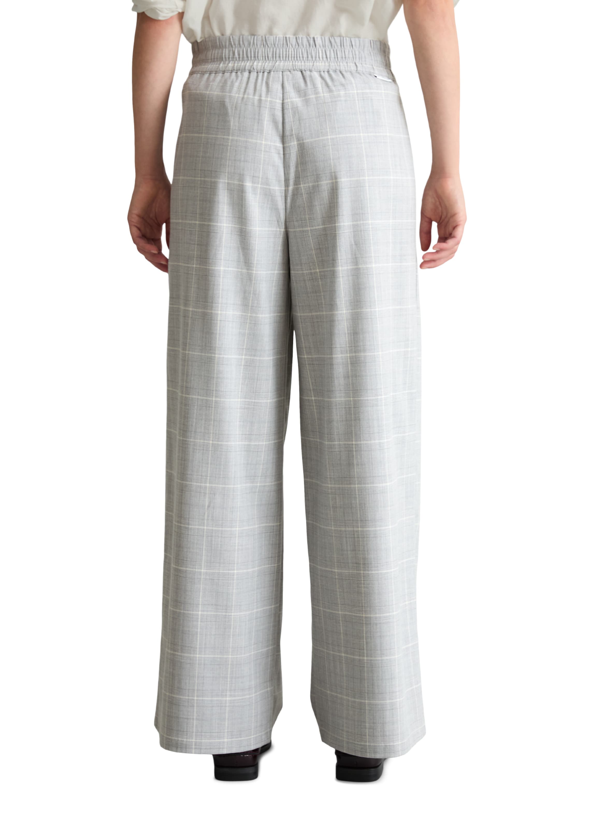 Marc O'Polo DENIM Wide leg Bandplooibroek in Grijs