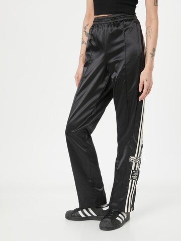 ADIDAS ORIGINALS Wide leg Broek 'Satin Adibreak' in Zwart: voorkant