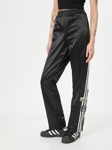 ADIDAS ORIGINALS Wide leg Broek 'Satin Adibreak' in Zwart: voorkant